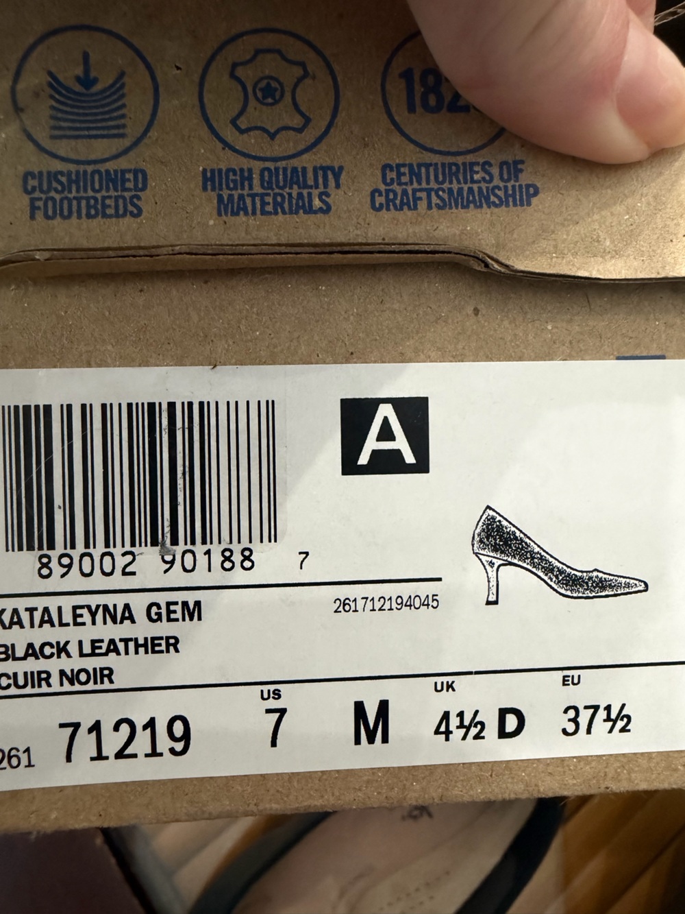 NWT Clarks Kataleyna Gem Black Leather Pointed Toe Pumps Size 7M – New in Box - Picture 5 of 6
